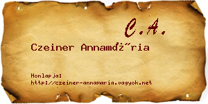 Czeiner Annamária névjegykártya